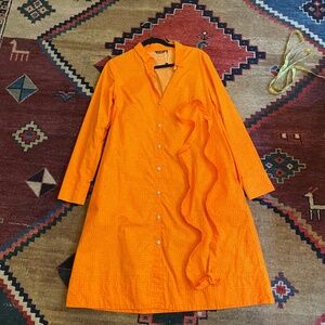 Marimekko Orange Puketti A-line shirt dress